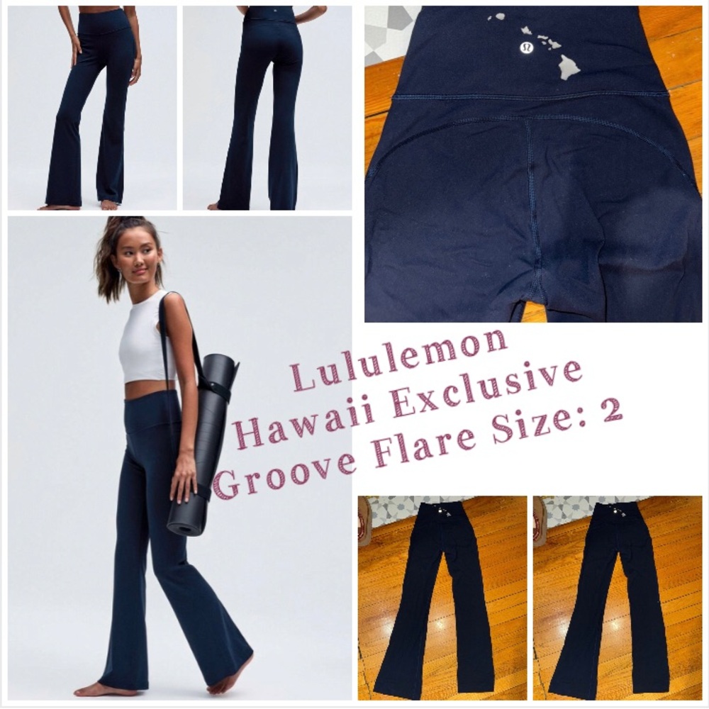 Lululemon Hawaii Islands Exclusive Groove Flare Pants Leggings 2 XS Graphic